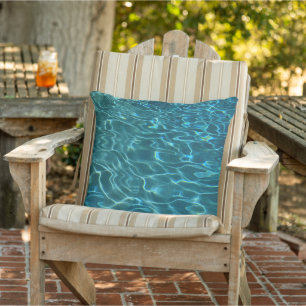 Elegantes, aquamarines Wassermuster Seewellen Kissen