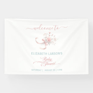 Elegantes Aquarell-Blumenstrauß-Baby-Shower Banner