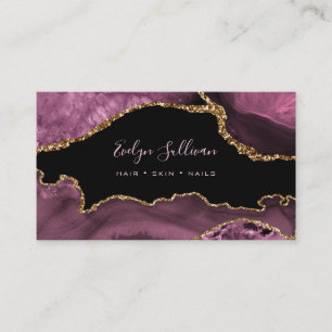elegantes Aquarell dunkelmauve-Dekor Visitenkarte