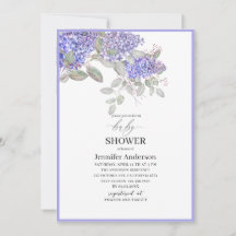 Elegantes Aquarell Lilac Blume Baby Shower Invit