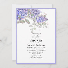 Elegantes Aquarell Lilac Blume Baby Shower Invit Einladung