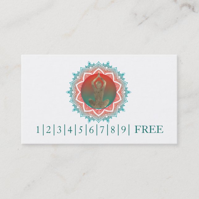 Elegantes Aquarell-Mandala YOGA Lehrer-Logo Visitenkarte (Vorderseite)