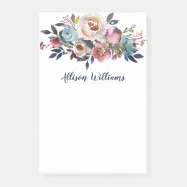 Elegantes Aquarell mit Blumen Post-it Klebezettel