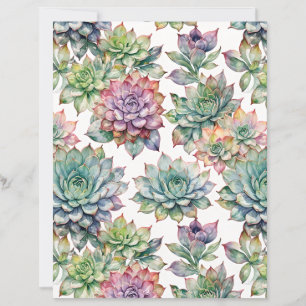 Elegantes Aquarell-Sukkulentengarten-Papier