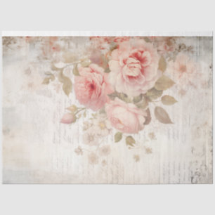 Elegantes Aquarellblau Englische Rose ephemera Seidenpapier