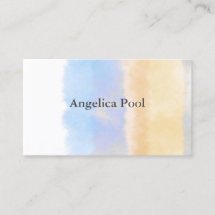 Elegantes Aquarelldesign blau und gelb Visitenkarte