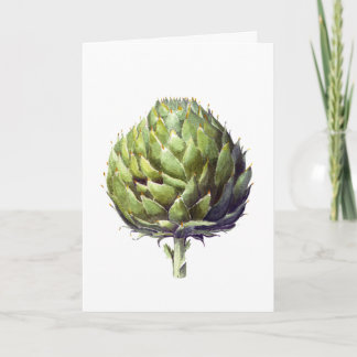 Elegantes Aquarellgrün bemalt Artichoke Dankeskarte
