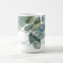 Elegantes Aquarellgrün Eukalyptus-Mutter Kaffeetasse