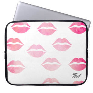 elegantes Aquarelllik-Lippenmuster Laptopschutzhülle