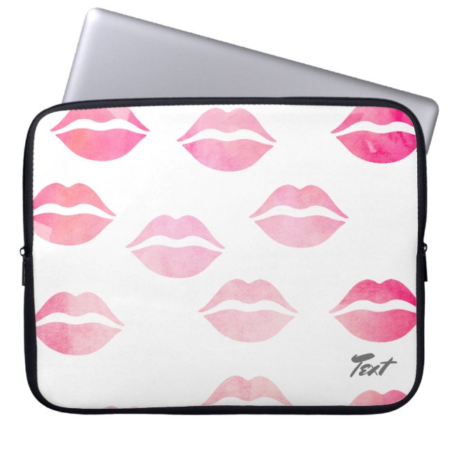elegantes Aquarelllik-Lippenmuster Laptopschutzhülle (Vorderseite)