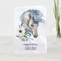 Elegantes Aquarellpferd Geburtstagskarte