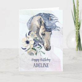 Elegantes Aquarellpferd Geburtstagskarte Dankeskarte