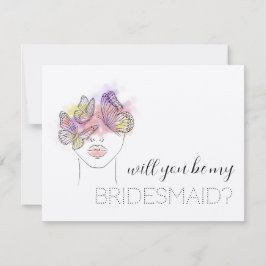 Elegantes Aquarellpinken wirst du meine Bridesmaid