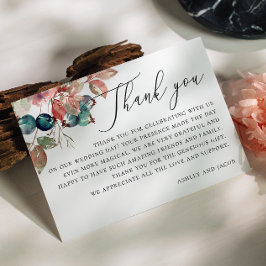 Elegantes Aquarellwald Herbst Hochzeit Dankeskarte