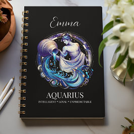 Elegantes Aquarius Zodiac Custom Journal Notizbuch