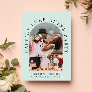 Elegantes Arch Foto Mint Hochzeitsempfang Einladung