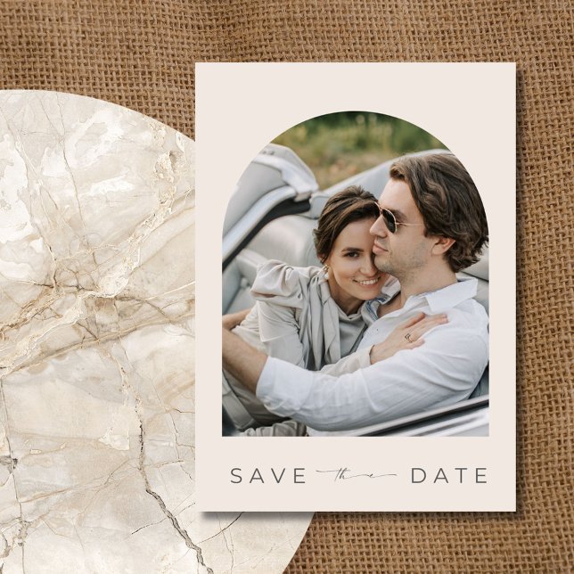 Elegantes Arch Foto Moderne Hochzeit Save The Date (Elegant Arch Photo Modern Wedding Save The Date)