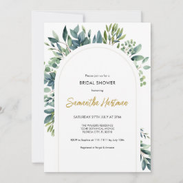 Elegantes Arch Greenery Blumenblätage Brautparty Einladung
