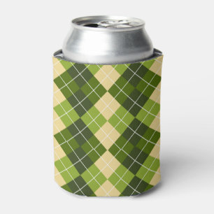Elegantes Argyle-Muster in Grün und Gelb Diamant Dosenkühler