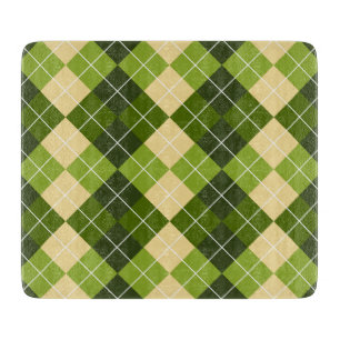 Elegantes Argyle-Muster in grün und gelb diamantfö Schneidebrett
