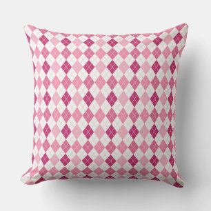 Elegantes Argyle-Muster: Rosa und Lila Entzücken Kissen