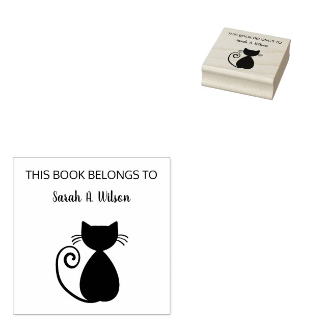 Elegantes Art Cat Book Das Personalisierte Buch Gummistempel (Stempel)