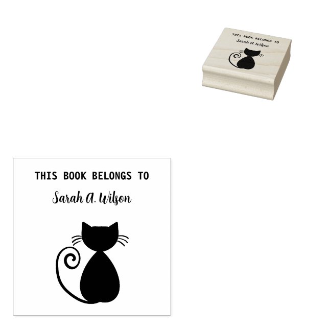 Elegantes Art Cat Book Das Personalisierte Buch Gummistempel (Stempel)