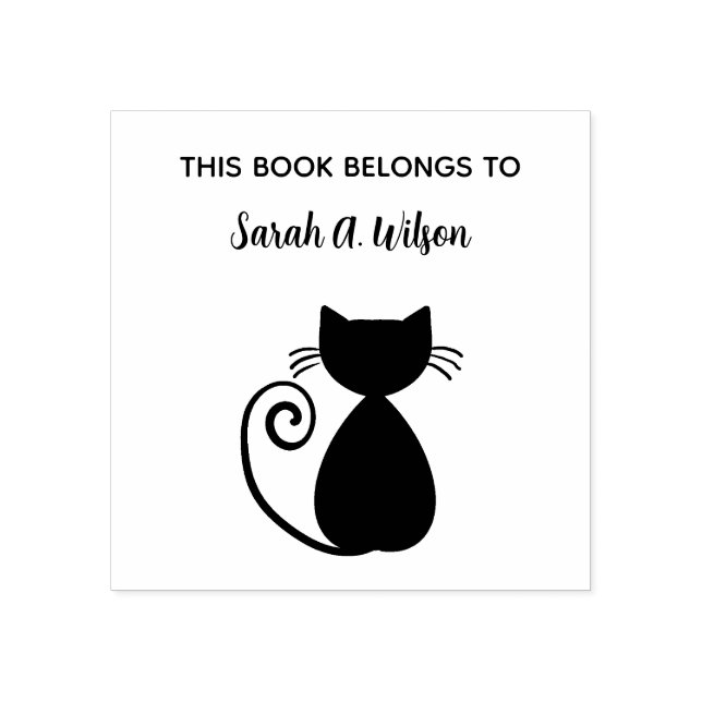 Elegantes Art Cat Book Das Personalisierte Buch Gummistempel (Prägung)