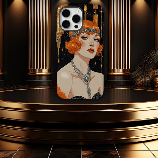 Elegantes Art Deco Flapper Girl iPhone 16 Pro Max Hülle (Von Creator hochgeladen)
