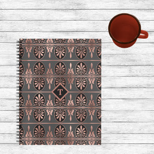 Elegantes Art Déco in Kupfer und Schwarz - Graph P Notizbuch