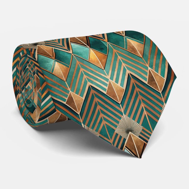 Elegantes Art Deco-Muster mit Fliesen Krawatte (Gerollt)