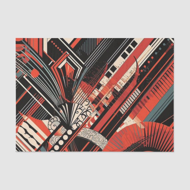 Elegantes Art Déco Muster Seidenpapier (Vorderseite)