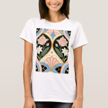 Elegantes Art Deco Rosa Rosen & Lilien Blumenmuste