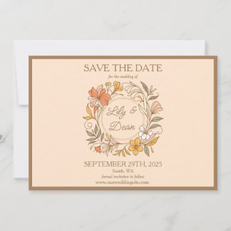 Elegantes Art Nouveau Floral Save-the-Date Save The Date