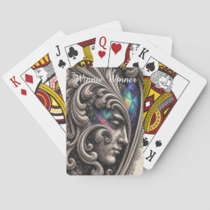 Elegantes Art Nouveau-Gesicht "Winnie Winner" Spielkarten