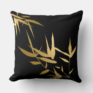 Elegantes asiatisches Black Gold Bamboo 1 Kissen