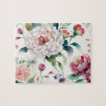 Elegantes, asiatisches Blumenmuster<br><div class="desc">Watercolor elegantes zartes asiatisches Blumenmuster-Puzzle.</div>
