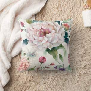 Elegantes, asiatisches Blumenmuster Kissen