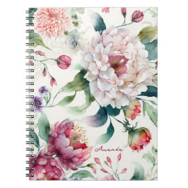 Elegantes, asiatisches Blumenmuster Notizblock