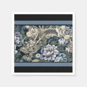 Elegantes asiatisches Drachenblumenmuster Napkins Serviette