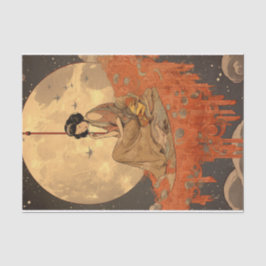 Elegantes asiatisches Moon Sitter Dekoupage Crafti Seidenpapier