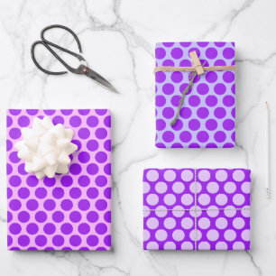 Elegantes ästhetisches lila Muster-Geschenk Geschenkpapier Set