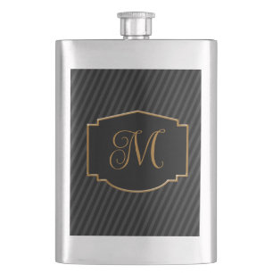Elegantes, ausgeklügeltes Monogramm Flachmann