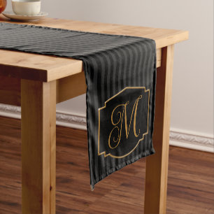Elegantes, ausgeklügeltes Monogramm Großer Tischläufer