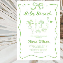 Elegantes Baby-Brunch-Baby-Shower - Line-Art-Desig