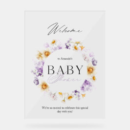 Elegantes Baby-Dusche Begrüßungszeichen Acrylschild