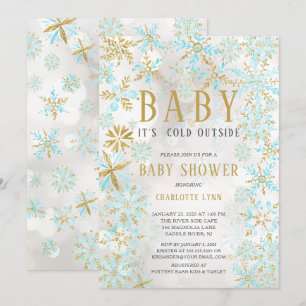 Elegantes Baby Es ist kalte Outside Boys Babydusch Einladung