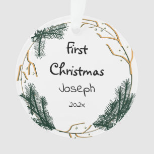 Elegantes Baby First Weihnachten Ornament