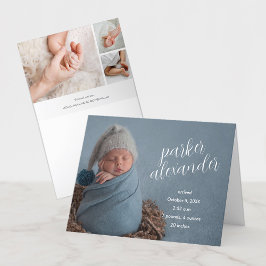 Elegantes Baby-Foto geklappt Geburtsankündigung Ankündigung