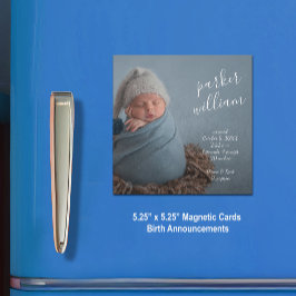 Elegantes Baby Foto Magnetic Birth Ankündigung